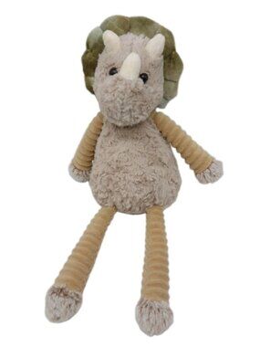 Walgreens Triceratops Dinosaur Plush Stuffed Animal Green Corduroy Ribbed 17"